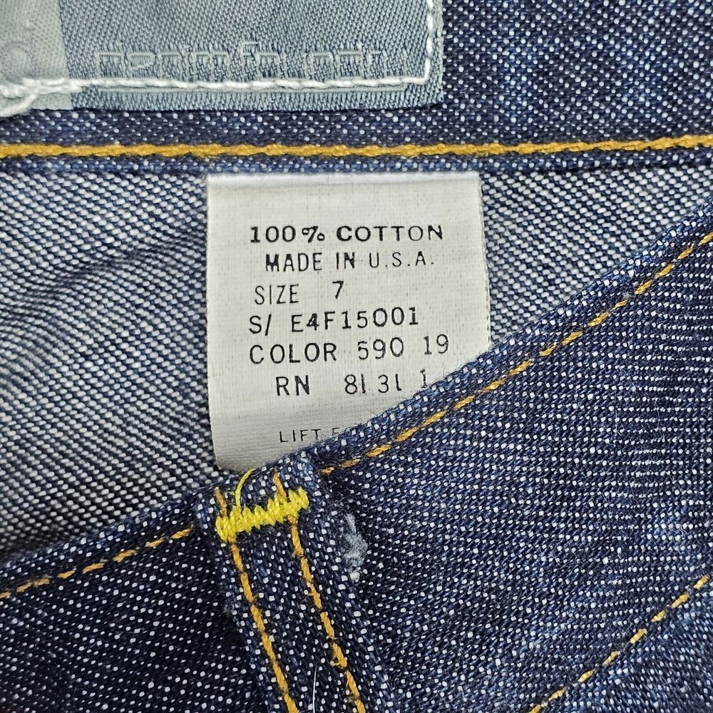Vintage 90s Y2K Ecko Red Jrs 7 Tall Dark Wash Denim Loose Straight Jeans Street - Picture 6 of 6